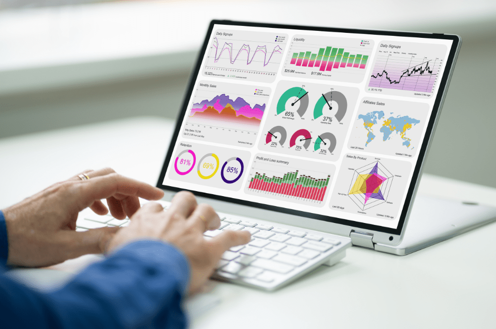 eCommerce KPI dashboard tablet